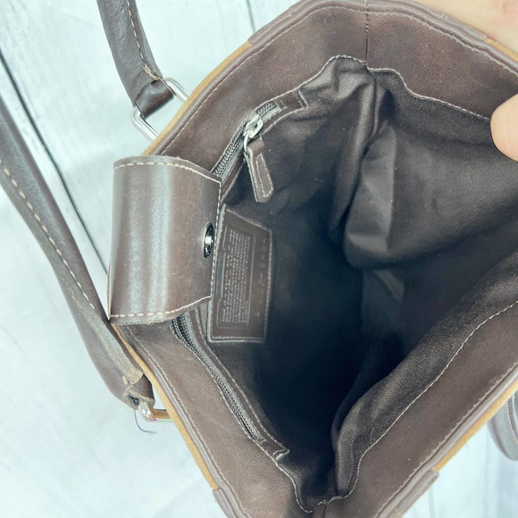 Coach Brown and Tan Leather Tote - Picture 12 of 13
